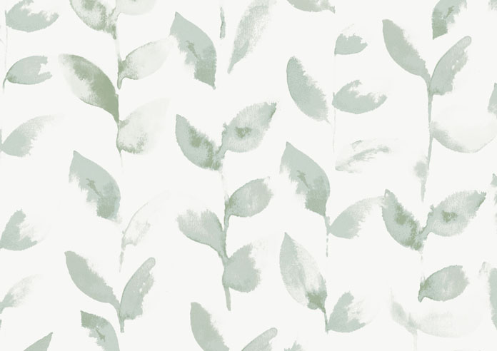 Watercolour Leaves, Light Green - Twist&Fit Roller Blind - Image 6